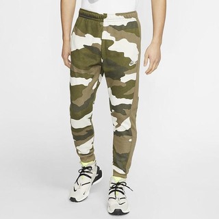 Pantaloni Nike Sportswear Club Fleece Camo Jogger Barbati Masline Verzi Albi | QPMD-28693